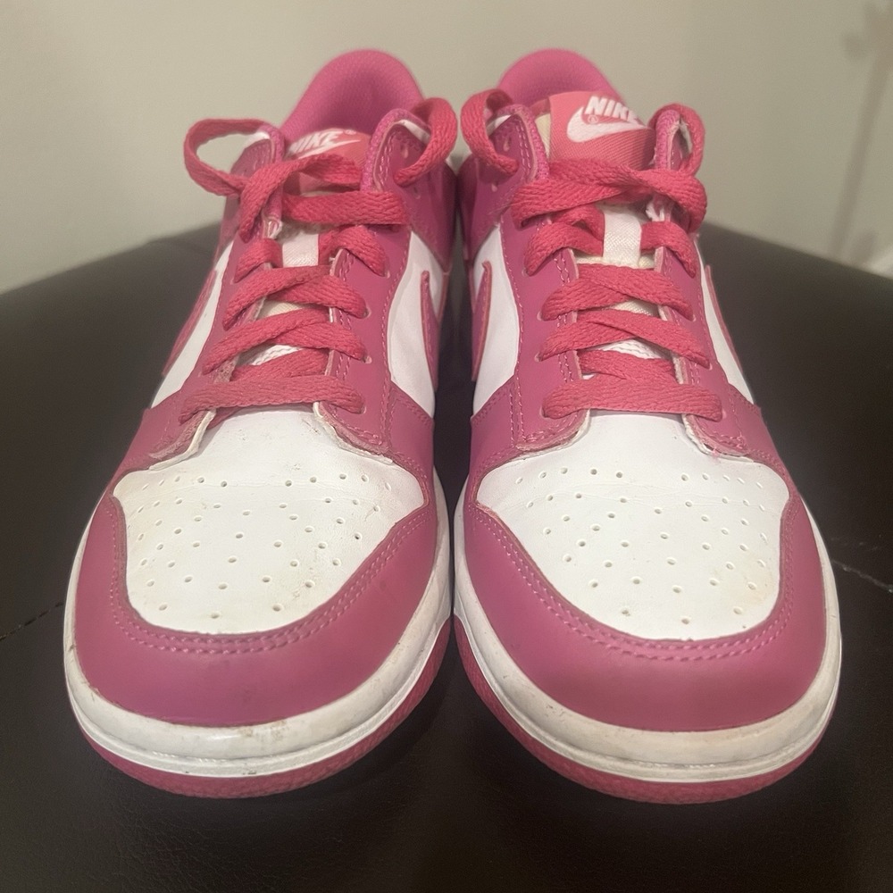 Nike Dunk Low BG White/Active Fuchsia FJ0704-100 Size 5Y - Picture 5 of 11